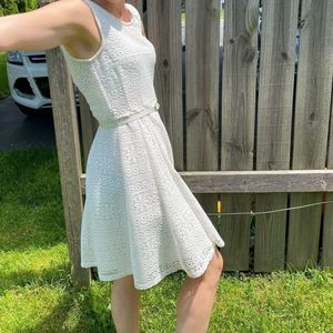 🔥3/$20🔥  White crochet midi dress, size petite medium